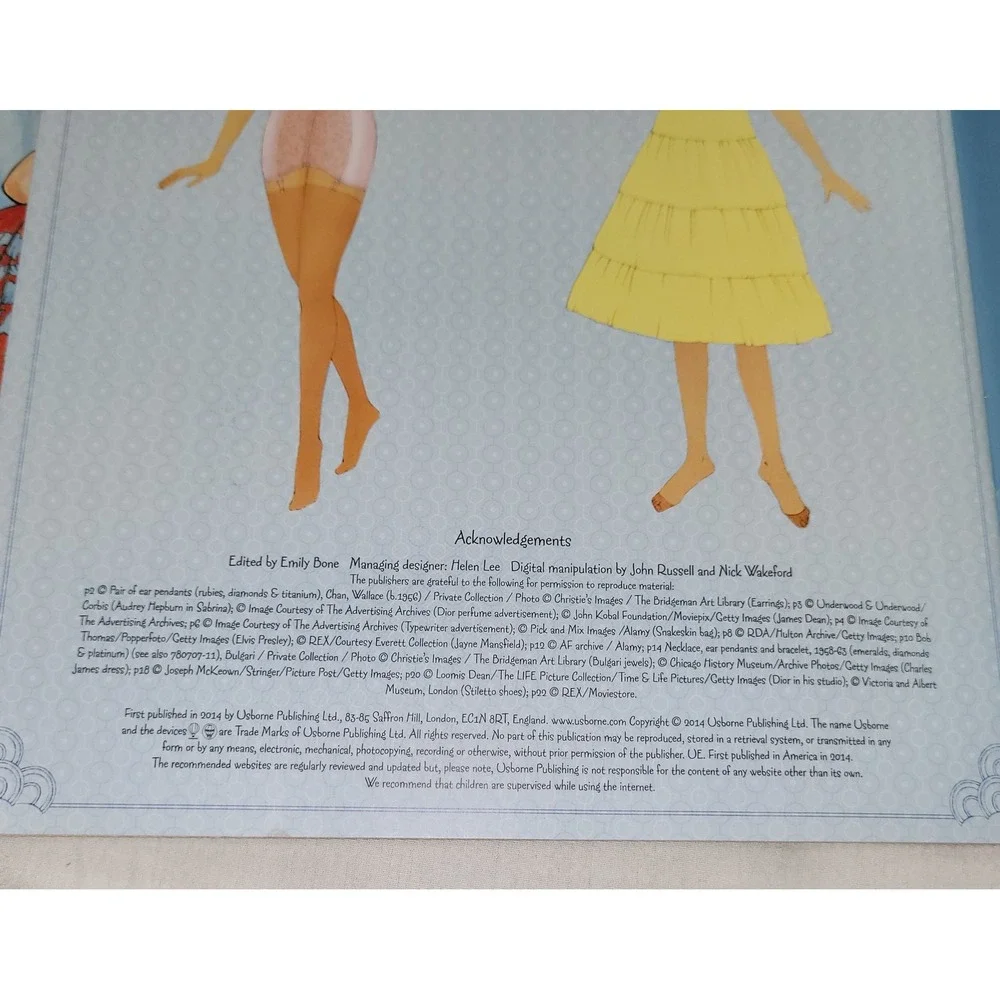 Creative Haven Usborne 1950s Fashion Coloring and Sticker Book Set Vintage Style